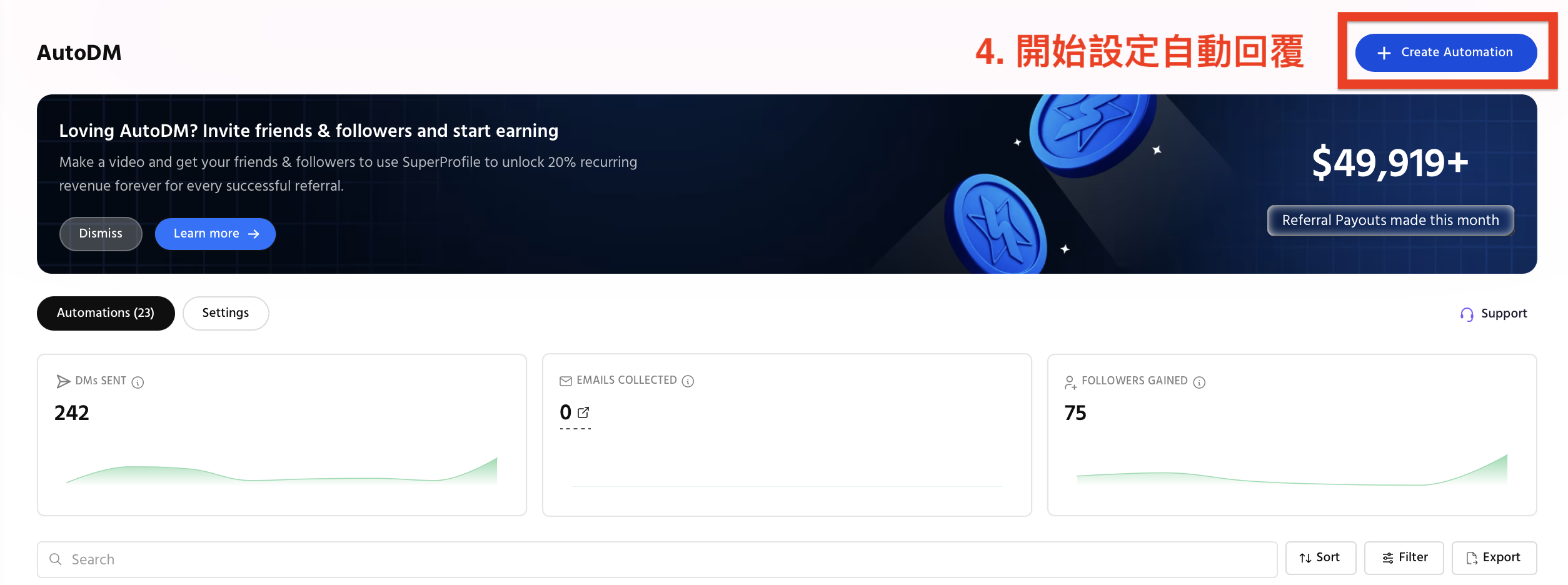 Step 4 撳Create Automation