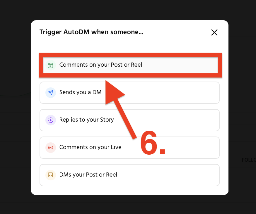 Step 6 揀Comments on Post/Reel
